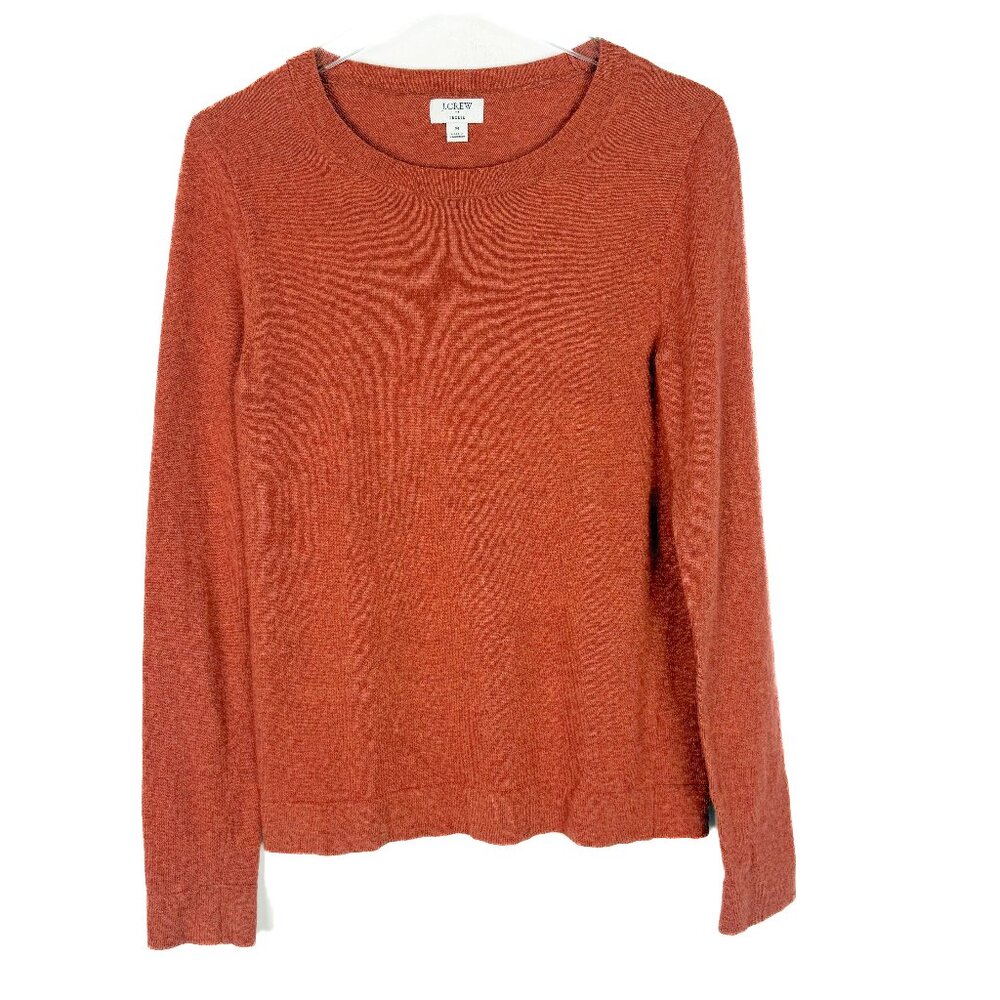 J. Crew Factory Cotton-Wool Blend Teddie Sweater Crewneck Clay Size Small S EUC
